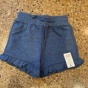jumping beans Navy Knit Baby Shorts with Ruffle Trim